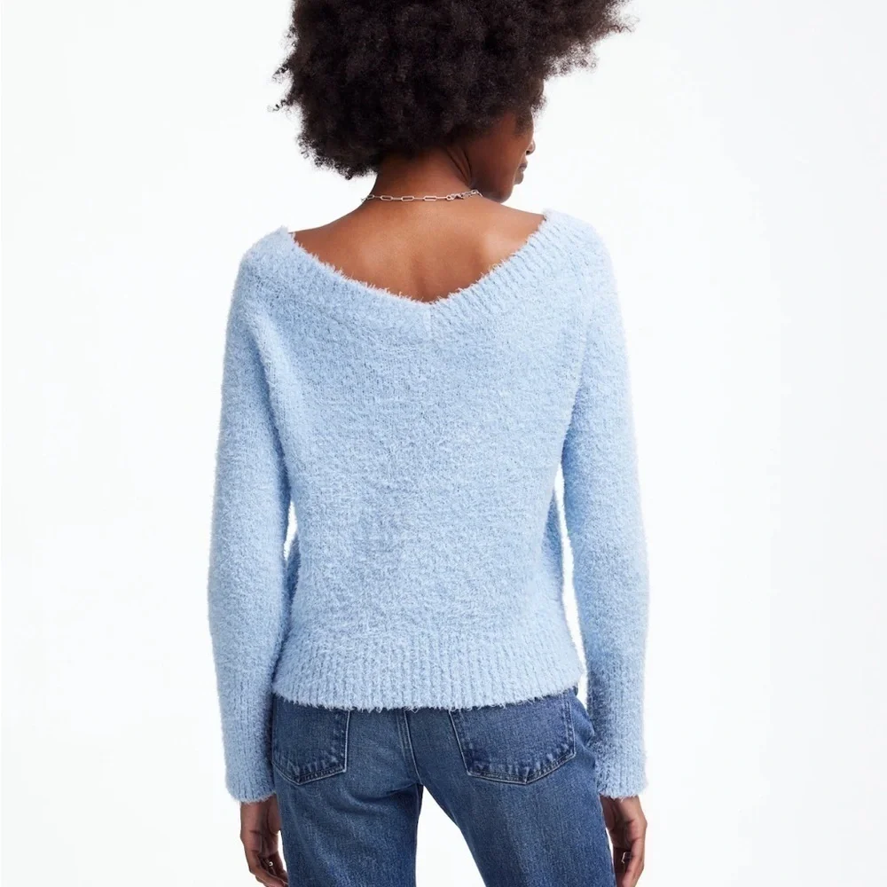 NWOT Madewell city blue Double V-Neck Sweater